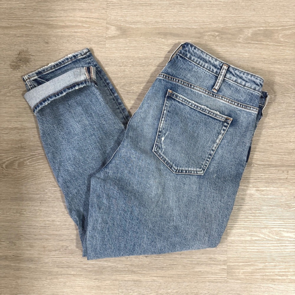 Silver Jeans Not Your Boyfriends Jeans Womens 16 Blue Distressed Selvedge Denim